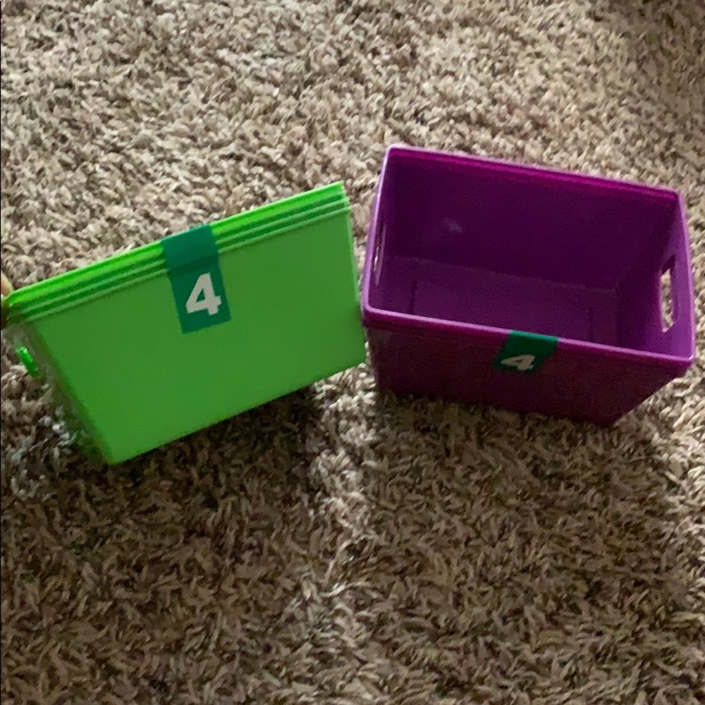 Eight Small Organizing Bins